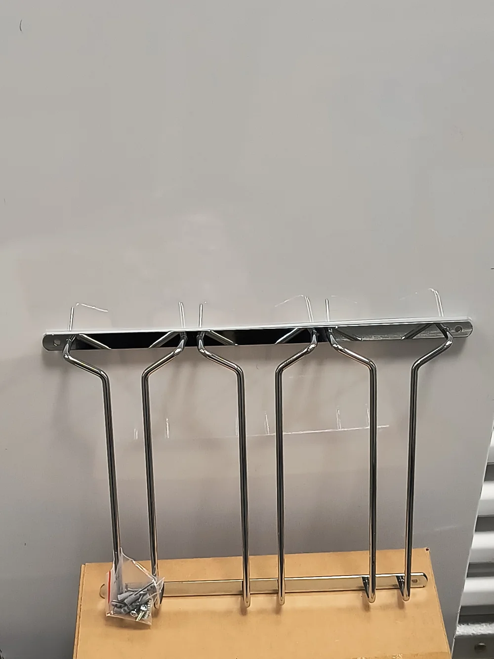 Pier 1 Under-Cabinet Stem Rack - Silver Metal - Vintage